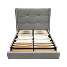 Load image into Gallery viewer, Beverly Queen Bed with Integrated Footboard Storage Unit &amp; Accent Wings in Grey Fabric By Diamond Sofa
