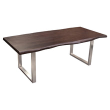 Load image into Gallery viewer, Bowen Solid Acacia Wood Top Dining Table with Live Edge in Espresso Finish w/ Nickel Plated Base by Diamond Sofa
