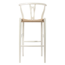Load image into Gallery viewer, Baxton Studio Mid-Century Modern Wishbone Stool - White Wood Y Stool
