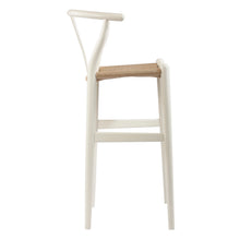 Load image into Gallery viewer, Baxton Studio Mid-Century Modern Wishbone Stool - White Wood Y Stool

