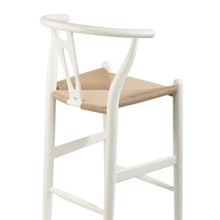 Load image into Gallery viewer, Baxton Studio Mid-Century Modern Wishbone Stool - White Wood Y Stool
