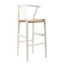 Load image into Gallery viewer, Baxton Studio Mid-Century Modern Wishbone Stool - White Wood Y Stool
