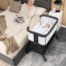 Load image into Gallery viewer, Portable Bedside Sleeper for Baby with 7 Adjustable Heights-Gray
