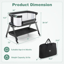 Load image into Gallery viewer, Portable Bedside Sleeper for Baby with 7 Adjustable Heights-Gray
