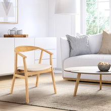 Load image into Gallery viewer, Bamboo Accent Chair with Armrest and Curved Backrest-Natural
