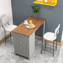 Load image into Gallery viewer, Counter Height Bar Table with Storage Cabinet and Drawer-Gray
