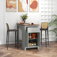 Load image into Gallery viewer, Counter Height Bar Table with Storage Cabinet and Drawer-Gray
