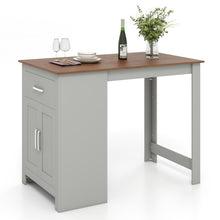 Load image into Gallery viewer, Counter Height Bar Table with Storage Cabinet and Drawer-Gray
