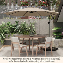 Load image into Gallery viewer, 10 Feet Patio Offset Umbrella with 112 Solar-Powered LED Lights-Beige
