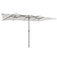 Load image into Gallery viewer, 15 Feet Double-Sized Patio Umbrella with Crank Handle and Vented Tops-Beige
