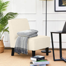 Load image into Gallery viewer, Modern Armless Accent Chair with Rubber Wood Legs-Beige
