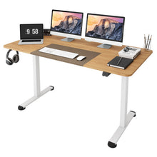 Load image into Gallery viewer, 55 Inch Electric Height Adjustable Office Desk with Hook-Beige
