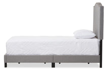 Load image into Gallery viewer, Baxton Studio Benjamin Modern and Contemporary Grey Fabric Upholstered Twin Size Arched Bed with Nail Heads
