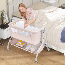 Load image into Gallery viewer, 3-in-1 Baby Bassinet with Double-Lock Design and Adjustable Heights-Beige
