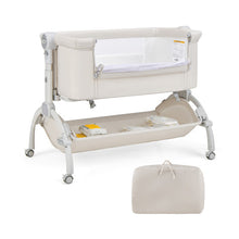 Load image into Gallery viewer, 3-in-1 Baby Bassinet with Double-Lock Design and Adjustable Heights-Beige
