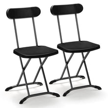 Load image into Gallery viewer, 2 Pieces Outdoor Folding Chair Set with Sturdy Frame and Ergonomic Backrest-Black
