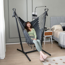 Load image into Gallery viewer, Height Adjustable Hammock Chair with Phone Holder and Side Pocket-Gray
