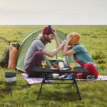 Load image into Gallery viewer, Folding Heavy-Duty Aluminum Camping Table with Carrying Bag-Black
