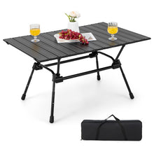 Load image into Gallery viewer, Folding Heavy-Duty Aluminum Camping Table with Carrying Bag-Black

