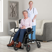 Load image into Gallery viewer, Folding Rollator Walker with 8-inch Wheels and Seat-Black
