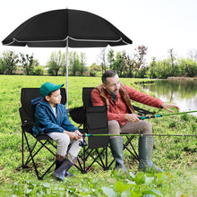 Load image into Gallery viewer, Portable Folding Picnic Double Chair With Umbrella-Black
