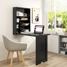 Load image into Gallery viewer, Wall Mounted Fold-Out Convertible Floating Desk Space Saver-Black
