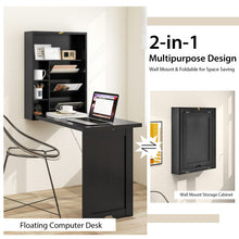 Load image into Gallery viewer, Wall Mounted Fold-Out Convertible Floating Desk Space Saver-Black

