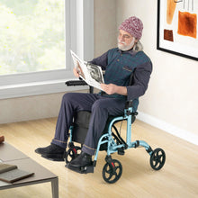 Load image into Gallery viewer, Folding Rollator Walker with Seat and Wheels Supports up to 300 lbs-Navy
