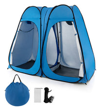 Load image into Gallery viewer, Oversized Pop Up Shower Tent with Window Floor and Storage Pocket-Blue
