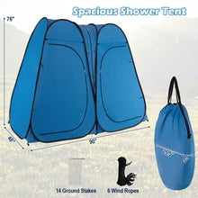 Load image into Gallery viewer, Oversized Pop Up Shower Tent with Window Floor and Storage Pocket-Blue
