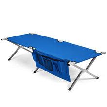 Load image into Gallery viewer, Folding Camping Cot Heavy-duty Camp Bed with Carry Bag-Blue

