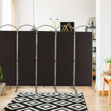 Load image into Gallery viewer, 6 Feet 6-Panels Freestanding Folding Privacy Screen-Brown
