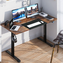 Load image into Gallery viewer, 55 Inch Electric Height Adjustable Office Desk with Hook-Brown
