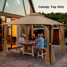 Load image into Gallery viewer, 10 x 12 Feet Gazebo Replacement Top with Air Vent and Drainage Holes-Brown
