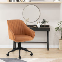 Load image into Gallery viewer, Modern Home Office Chair with Curved Backrest and Comfortable Armrests-Brown
