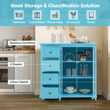 Load image into Gallery viewer, Buffet Sideboard Table Kitchen Storage Cabinet with Drawers and Doors-Blue
