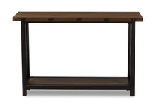 Load image into Gallery viewer, Baxton Studio Herzen Rustic Industrial Style Antique Black Textured Finished Metal Distressed Wood Occasional Console Table
