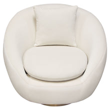 Load image into Gallery viewer, Celine Swivel Accent Chair in Light Cream Velvet w/ Brushed Gold Accent Band by Diamond Sofa
