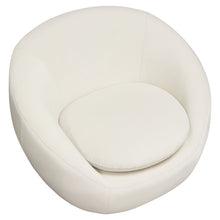Load image into Gallery viewer, Celine Swivel Accent Chair in Light Cream Velvet w/ Brushed Gold Accent Band by Diamond Sofa
