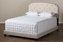 Load image into Gallery viewer, Baxton Studio Lexi Modern and Contemporary Light Beige Fabric Upholstered King Size Bed

