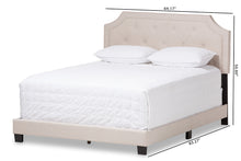 Load image into Gallery viewer, Baxton Studio Willis Modern and Contemporary Light Beige Fabric Upholstered Queen Size Bed
