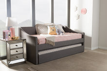 Load image into Gallery viewer, Baxton Studio Barnstorm Modern and Contemporary Grey Fabric Upholstered Daybed with Guest Trundle Bed
