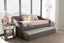 Load image into Gallery viewer, Baxton Studio Barnstorm Modern and Contemporary Grey Fabric Upholstered Daybed with Guest Trundle Bed
