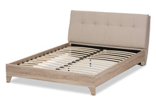 Load image into Gallery viewer, Baxton Studio Adelia Mid-Century Light Beige Whitewash Queen Size Platform Bed
