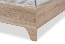 Load image into Gallery viewer, Baxton Studio Adelia Mid-Century Light Beige Whitewash Queen Size Platform Bed
