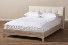 Load image into Gallery viewer, Baxton Studio Adelia Mid-Century Light Beige Whitewash Queen Size Platform Bed

