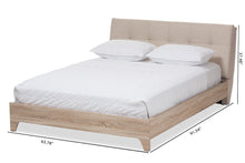 Load image into Gallery viewer, Baxton Studio Adelia Mid-Century Light Beige Whitewash Queen Size Platform Bed
