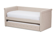 Load image into Gallery viewer, Baxton Studio Alena Modern and Contemporary Light Beige Fabric Daybed with Trundle
