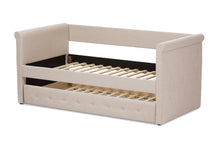 Load image into Gallery viewer, Baxton Studio Alena Modern and Contemporary Light Beige Fabric Daybed with Trundle
