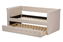 Load image into Gallery viewer, Baxton Studio Alena Modern and Contemporary Light Beige Fabric Daybed with Trundle
